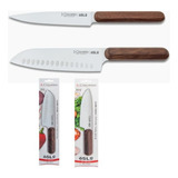 Set X2 Cuchillos 3claveles  Oslo Santoku + Cheff 20cm