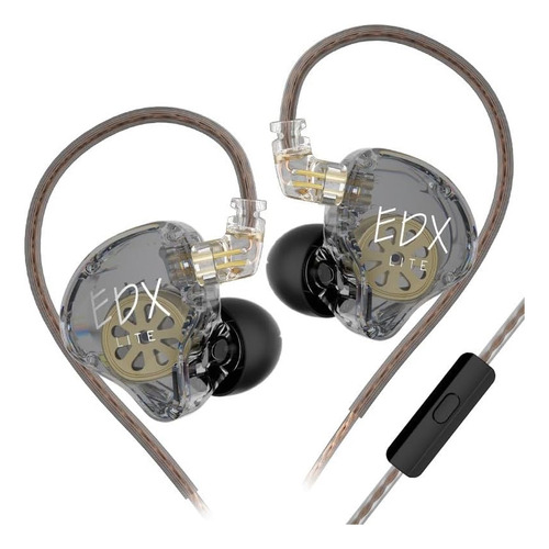 Auriculares Kz Edx Lite In Ear Monitor Hifi Con Microfono $