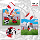 Ponchito Infantil Microfibra Clubes River Boca Arg + Bolsita