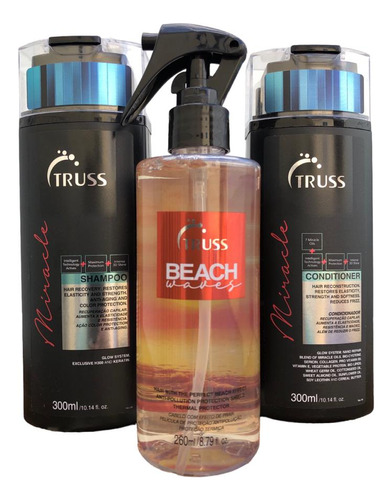 Truss Miracle  Shampoo Condicionad 300ml + Beach Waves 260ml