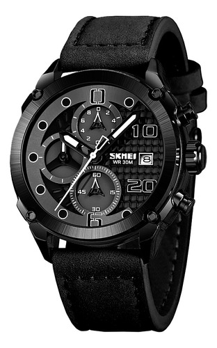 Reloj Hombre Skmei 2051 Acero Eco Cuero Ecologico Elegante