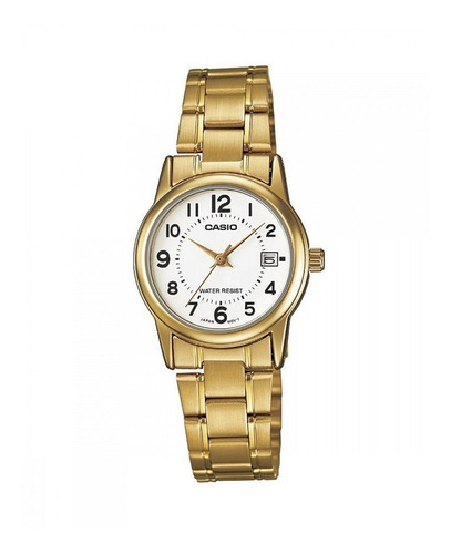 Reloj Casio Mujer Metal Dorado   Ltp-v002g Garantía Oficial 
