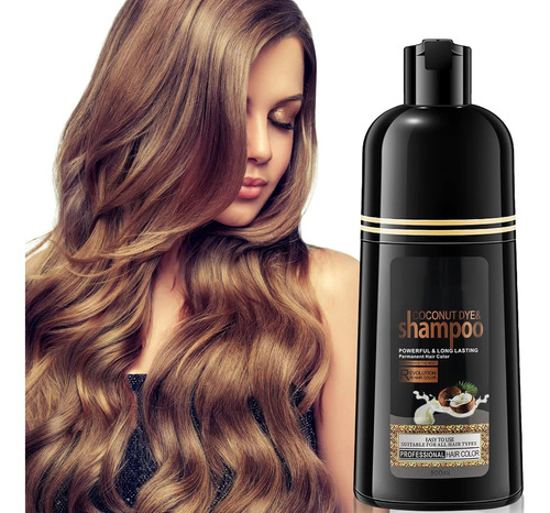 Champú Tinte Cabello Marrón Oscuro, Color Hierbas Hombres Mu