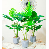 Planta Artificial Decorativa Hoja Grande Base Incluida 74 Cm