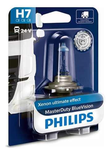 Lampara Philips H7 Camion 24v Bluevision Duty 70w Halogena