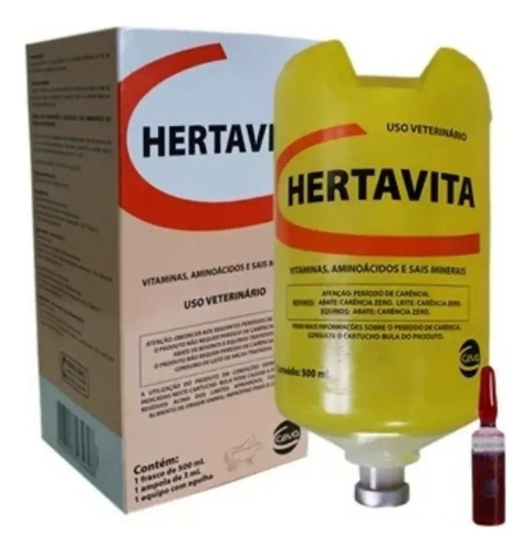 Soro Vitaminado P/ Cavalos Com Equipo 500 Ml ( Hertavita )