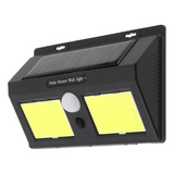 Refletor Luminaria Solar De Led Sensor De Presença 96 Leds Cor Preto