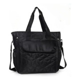 Bolso Maternal Trendy Amplio Comodo Unisex Futura Mama Bebe Color Negro Diseño De La Tela