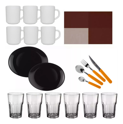 Set De Vajilla 54 Piezas Juego Platos Vidrio Templado Opal