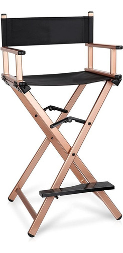 Silla Tipo Director Portatil Estudio Plegable Maquillaje Color Rose Gold