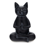 Estatua De Gato Meditando Zen, Varios Colores Disponibles.