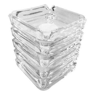 Cenicero Cuadrado Cristal Lunita Vidrio Transparente 9x9 cm para Bar | Envío gratis