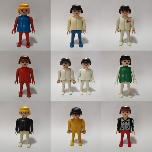 Playmobil X 10 Unidades Vintage Figuras Hombre Mujer 