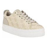 Tenis Mujer Gbg Guess Giaa Platafroma Casuales Blanco Dorado