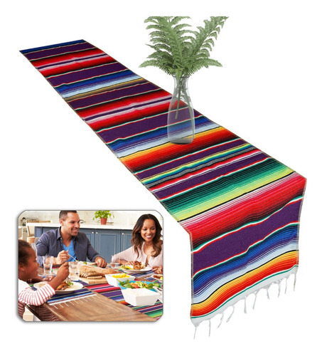 Mantel Camino De Mesa Mexicano De 14x84 Pulgadas Para Cena