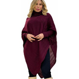 Blusa Poncho Kimono Tricot Inverno Aaran Linha Tamanho M