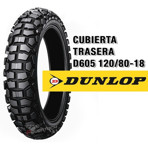 Cubierta Dunlop Semitaco Enduro Onoff D605 120/80-18 Trasera