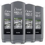 Jabon Corporal Dove Men + Care Pack 4 Carbon Y Arcilla 532ml