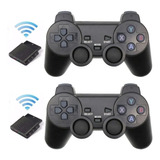 Kit C/ 2 Controles Sem Fio Para Playstation 2 Ps2 Ps1 Manete