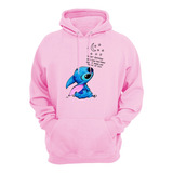 Moletom Flanelado Blusa De Frio Casual Lilo Stitch Frases