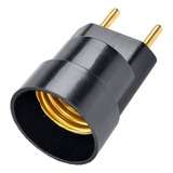 Bocal Soquete Adaptador E27 Com Plug Macho P/ Tomada 220v