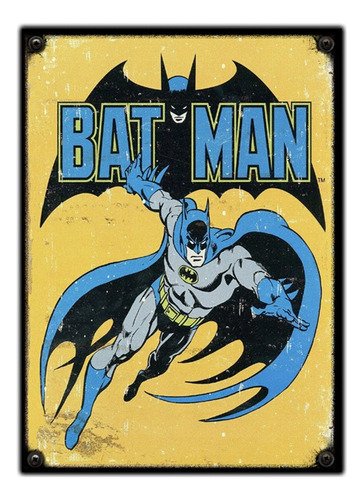 #169 - Cuadro Vintage 21 X 29 Cm / No Chapa Batman Marvel