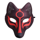 Máscara Facial Japonesa De Zorro Kabuki Para Halloween