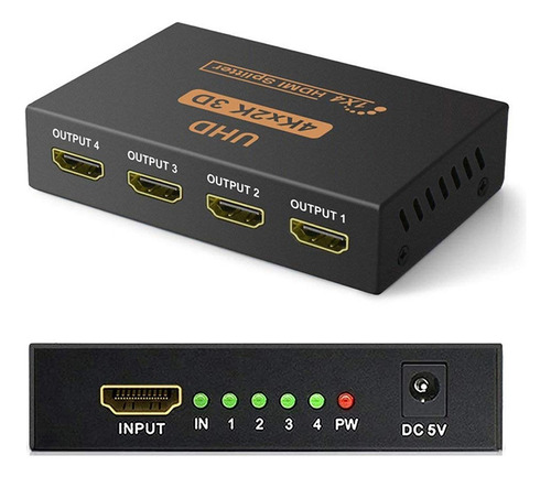 Divisor Hdmi Splitter 4k 1 Entrada 4 Salidas 1080p 60hz