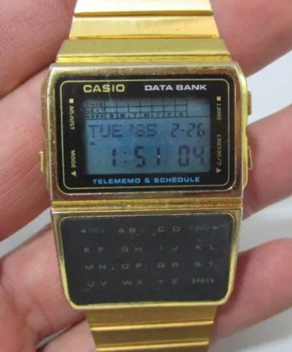 Antigo Relogio Pulso Casio Data Bank Dbc610 Dourado