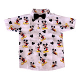 Camisa Infantil Temática Ratinho Mouse Branco + Gravata