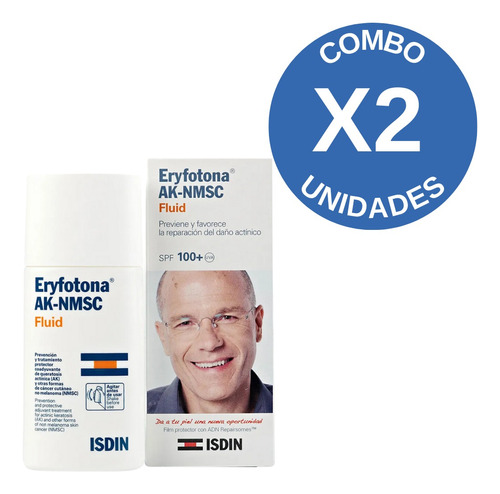 Combo X2 Isdin Eryfotona Spf99 Ak-nmsc Fluido 50 Ml