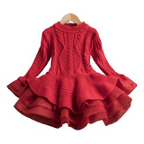 Vestido De Princesa Para Niñas Suéter De Punto Winter Croche