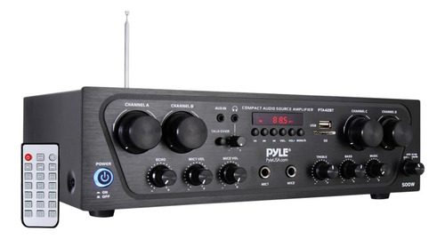 Amplificador Pyle Pta42bt , 4 Canales , Bluetooth, 500 W