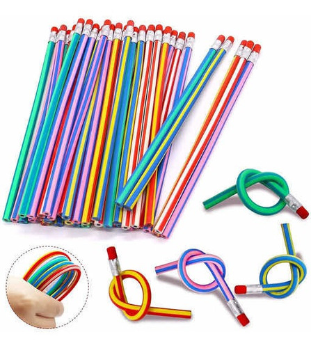 Souvenir Lapices Flexibles Pack X 10 Goma Colores Lapiz Oms