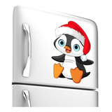 Adesivo De Geladeira Decorativo Cozinha Pinguim Natal