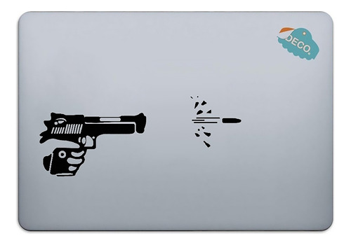 Calcomanía Sticker Vinil Para Laptop Pistola Mod2