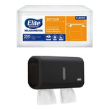 Kit Porta Papel Toalha Preto + Folha Simples Elite 207229