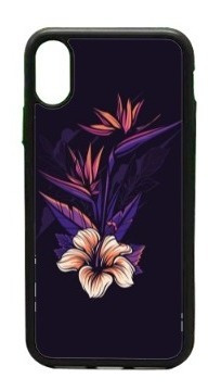 Funda Protector Para iPhone Flor Morada Dark