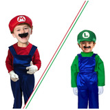 Cosplay Mario Bross Disfraz Niño Luigi Superheroe