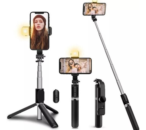 Kit Selfie Doble Luz Bletooth Celular Tripode