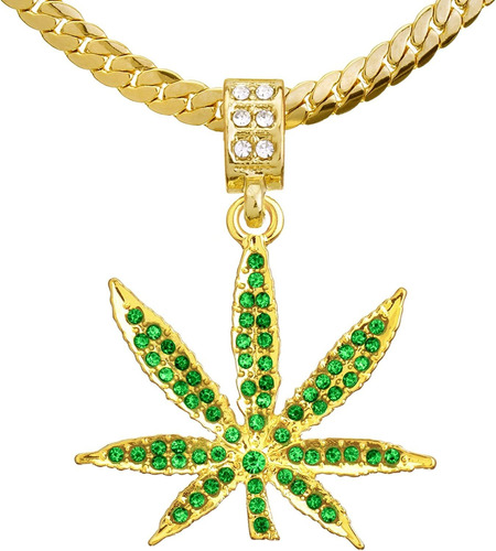 Metaltree98 Colgante De Marihuana Chapado En Oro De 14 Quila