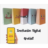 Bolsitas Pokemon Pikachu X 50 +invitacion Digital Gratis 