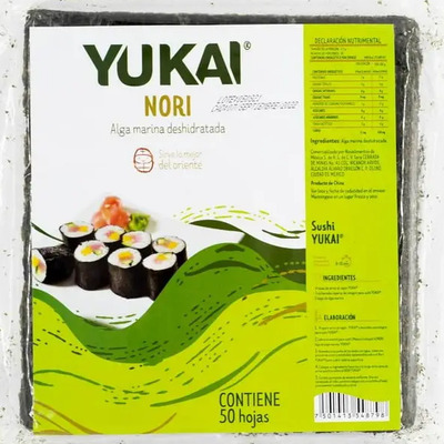 Nori Yukai 50 Hojas Alga Deshidratada Sushi Maki Temaki | Envío gratis