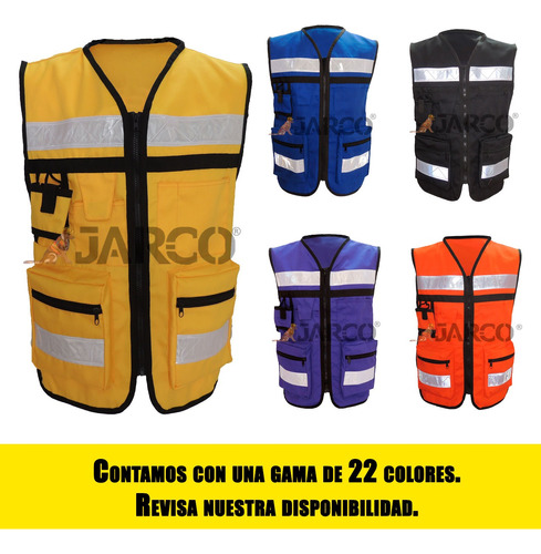 Chaleco Brigadista Reflejante, Protección Vial, Construcción