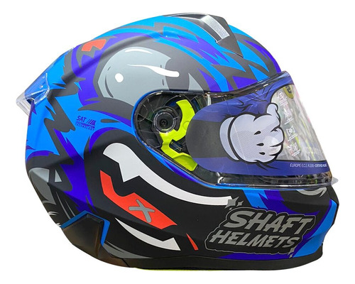 Casco Integral Shaft Sh-560 Roger Azlmte Gris Visor Tr