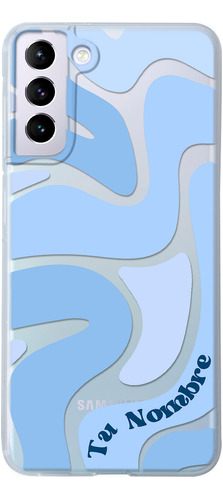 Funda Para Galaxy Para Mujer Curvas Azul Con Tu Nombre