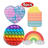 Poppet Fidget Toy Pop It,4pcs Juguete Barato Arco Iris