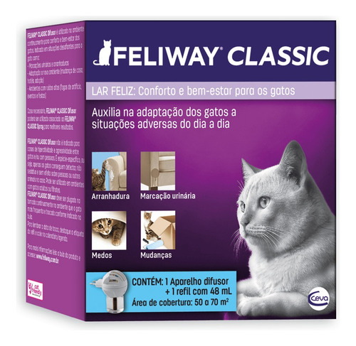Feliway Classic - 1 Aparelho Difusor + 1 Refil 48ml - Gatos