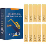 Caixa De Palhetas Para Sax Alto Rigotti Gold C/ 10