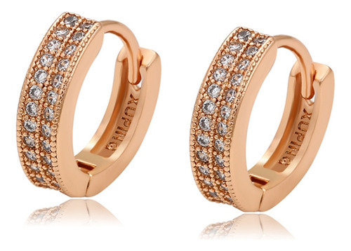 Aretes Arracadas Oro 18k Lam Swarovski Mujer Regalo Diamanta